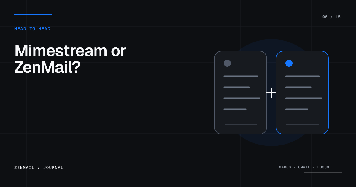 Two native email clients presented side by side.